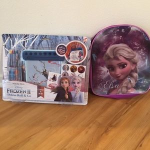 Frozen, mini backpack and coloring set NEW